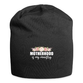 Motherhood Is My Ministry - Jersey Beanie - black - Front