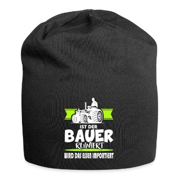 Ist der Bauer ruiniert Demostration Protest - Jersey-Beanie - Schwarz - Vorne