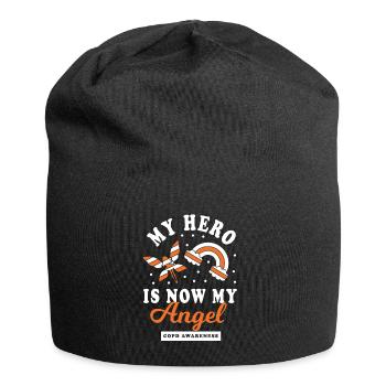 Ehrengabe für einen COPD-Helden - Jersey-Beanie - Schwarz - Vorne