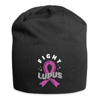 Lupus Krieger: Lila Bandsymbol - Jersey-Beanie - Schwarz - Vorne