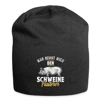 Landwirt Schwein Schweinebauer Schweine Flüsterer - Jersey-Beanie - Schwarz - Vorne