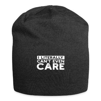 I Literally Cant Even Care - Jersey Beanie - charcoal grey - Front