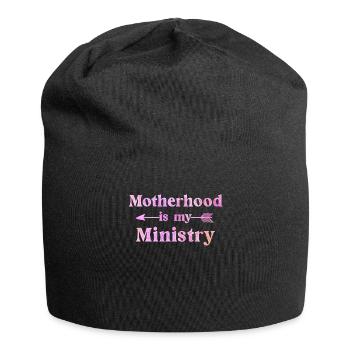 Mutterschaft ist mein Dienst - Jersey-Beanie - Schwarz - Vorne