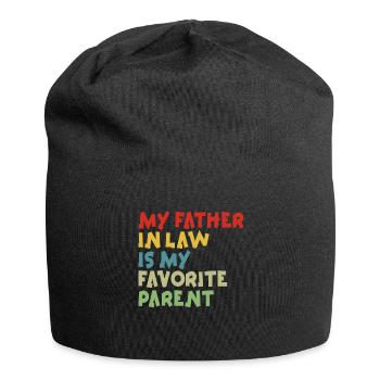 Plaisir familial préféré du fils et du père - A - Bonnet en jersey - noir - Devant