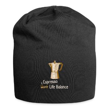 Espresso Work Life Balance - Coffeeshop - Jersey-Beanie - Schwarz - Vorne