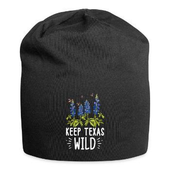 Wildflower Fields Wildflowers Bluebonnet - Jersey Beanie - black - Front