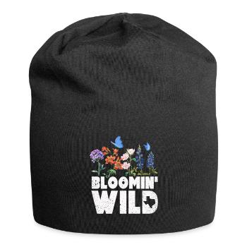 Wildflower Fields Wildflowers Bluebonnet - Jersey Beanie - black - Front