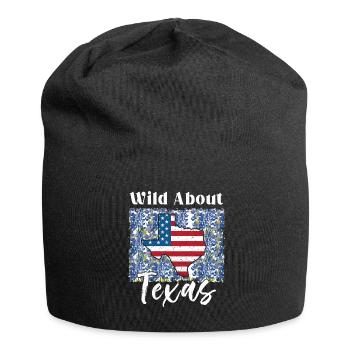 Wildflower Fields Wildflowers Bluebonnet - Jersey Beanie - black - Front