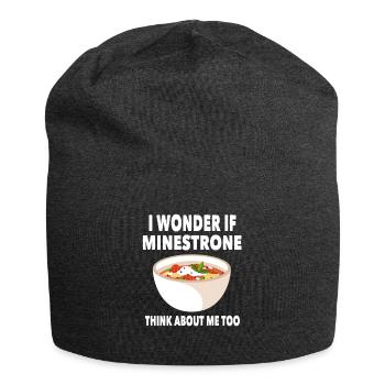 einfachLustiges Minestrone T-Shirt - Jersey-Beanie - Anthrazit - Vorne