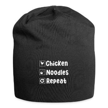 Soupe au poulet et aux nouilles - Bonnet en jersey - noir - Devant