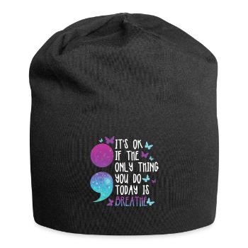 psycMental Health Warrior Purple And Turquoise - Jersey Beanie - black - Front