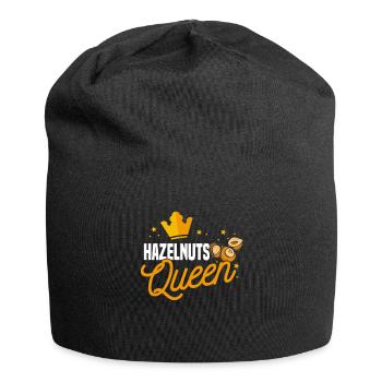 Haselnuss Königin - Jersey-Beanie - Schwarz - Vorne