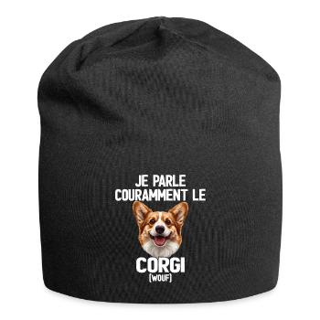 Parler Le Corgi Humour Chien - Bonnet en jersey - noir - Devant