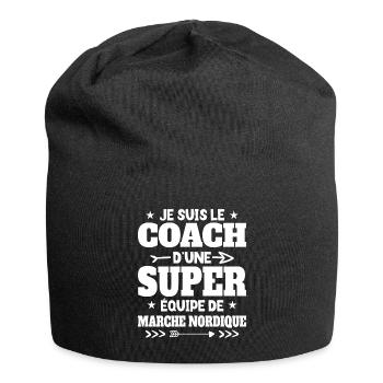 Super Coach Cadeau Pour Coach De Marche Nordique - Bonnet en jersey - noir - Devant