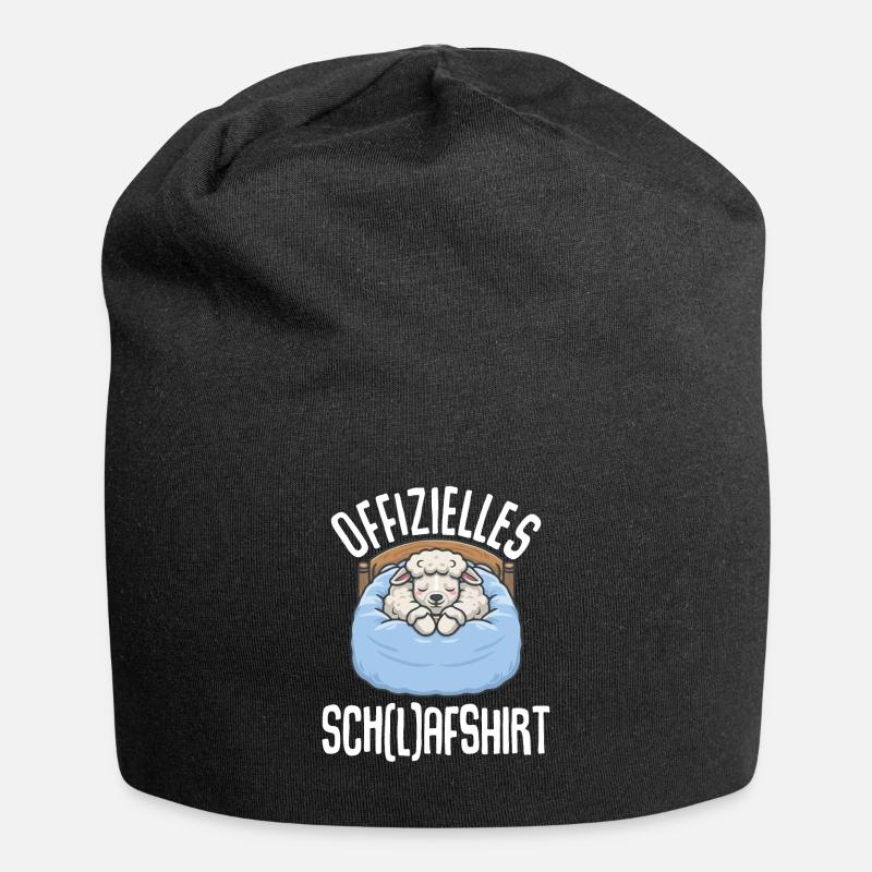 Offizielles Schlafshirt Schaf Pyjama Schlafanzug - Jersey-Beanie - Schwarz