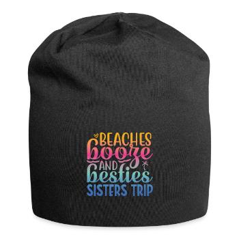 Plages, boissons alcoolisées et voyages des meilleures amies - Bonnet en jersey - noir - Devant