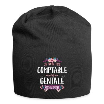 Femme Édition Limitée Comptable Géniale - Bonnet en jersey - noir - Devant