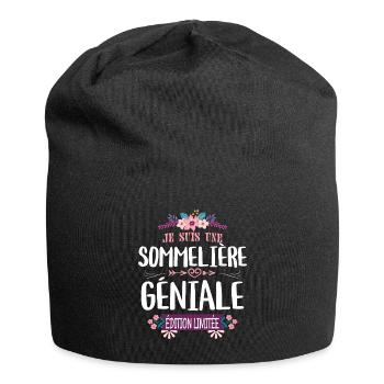 Femme Édition Limitée Sommelière Géniale - Bonnet en jersey - noir - Devant