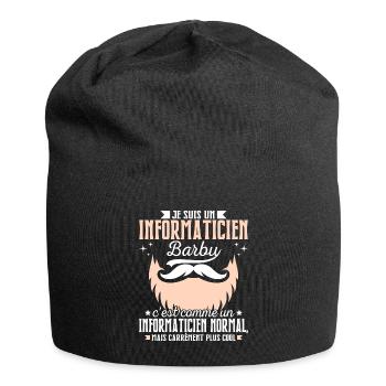 Barbe Humour Informaticien Barbu - Bonnet en jersey - noir - Devant