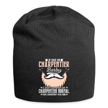 Barbe Humour Charpentier Barbu - Bonnet en jersey - noir - Devant