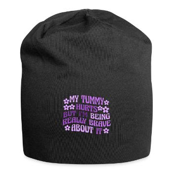 My Tummy Hurts But I'm Being Really - Jersey Beanie - black - Front