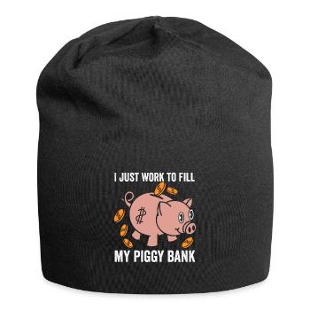 Le rêve d’un bourreau de travail : remplir sa tirelire - Bonnet en jersey - noir - Devant