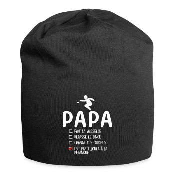 Père Bouliste Humour Pétanqueur Papa Pétanque - Bonnet en jersey - noir - Devant