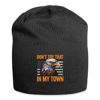 Small Town American Retro Eagle Vintage - Jersey Beanie - black - Front