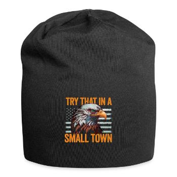 Small Town American Retro Eagle Vintage - Jersey Beanie - black - Front