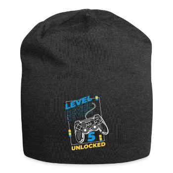 Gamer Gaming Level 5 Unlocked - Jersey Beanie - charcoal grey - Front