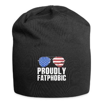 Fièrement grossophobe - Bonnet en jersey - noir - Devant