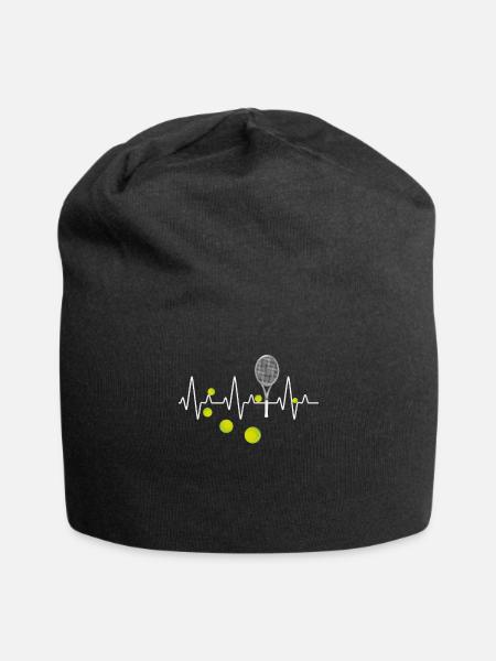 Heartbeat Tennis for Tennis Players - Jersey Beanie - black