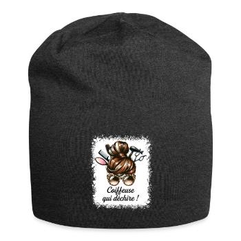 Dutt-Friseur, der den Super-Schminktisch zerreißt - Jersey-Beanie - Anthrazit - Vorne