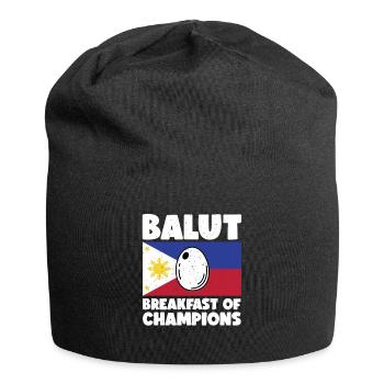 Balut-ei, Philippinische Delikatesse, Entenei, - Jersey-Beanie - Schwarz - Vorne