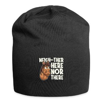 Pferd Reitsport - Jersey-Beanie - Schwarz - Vorne
