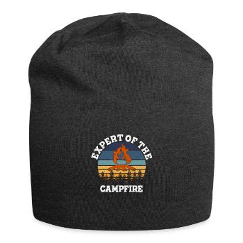 Experte für Camping-Experten am Lagerfeuer - Jersey-Beanie - Anthrazit - Vorne