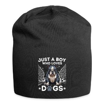 Just A Boy Who Loves Dogs - Jersey Beanie - black - Front