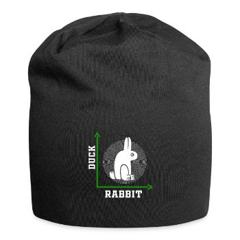 Wittgensteins Kaninchen-Enten-Illusion - Jersey-Beanie - Schwarz - Vorne
