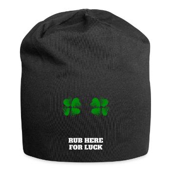 Rub here for luck - Jersey Beanie - black - Front