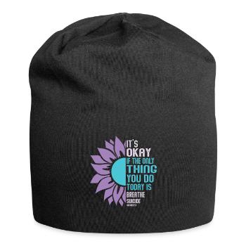 Mental Health Warrior Purple and Turquoise - Jersey Beanie - black - Front