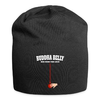 Bouddha ventre frotter ici pour avoir de la chance - Bonnet en jersey - noir - Devant