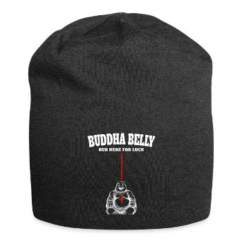 Buddha Belly rub here for luck - Jersey Beanie - charcoal grey - Front