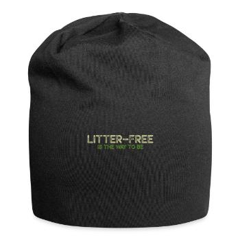 No Littering Anti Littering Earth Day - Jersey Beanie - black - Front