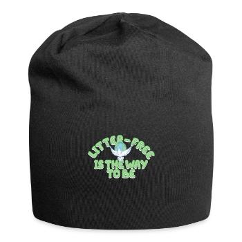 No Littering Anti Littering Earth Day - Jersey Beanie - black - Front