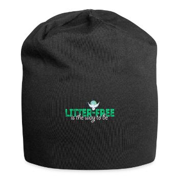 No Littering Anti Littering Earth Day - Jersey Beanie - black - Front