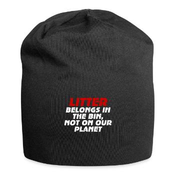 No Littering Anti Littering Earth Day - Jersey Beanie - black - Front