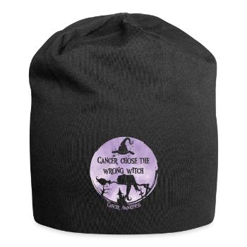 Krebs Hexe Lavendel Cancer Awareness - Jersey-Beanie - Schwarz - Vorne