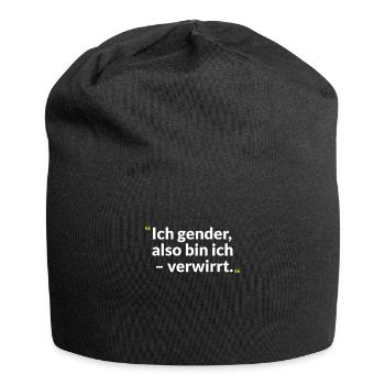 Réflexion sur le genre – Entre et sagesse - Bonnet en jersey - noir - Devant