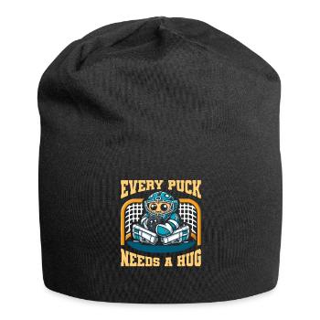 Eishockey Torwart Torwart Puck - Jersey-Beanie - Schwarz - Vorne