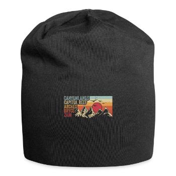 Explorez les montagnes des parcs nationaux de l’Utah - Bonnet en jersey - noir - Devant